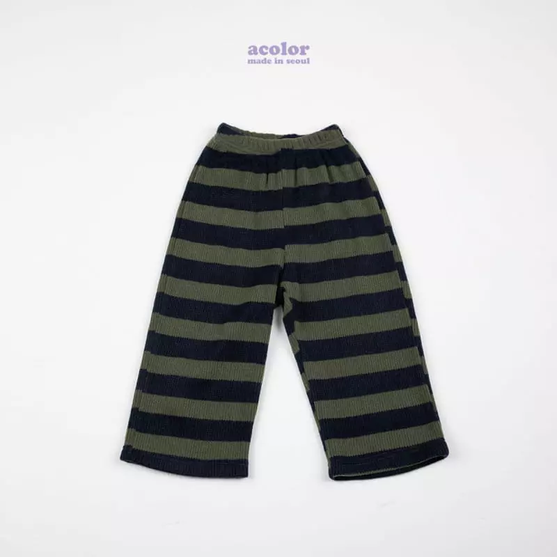 Acolor - Korean Children Fashion - #fashionkids - Stripes Knit Pants - 6