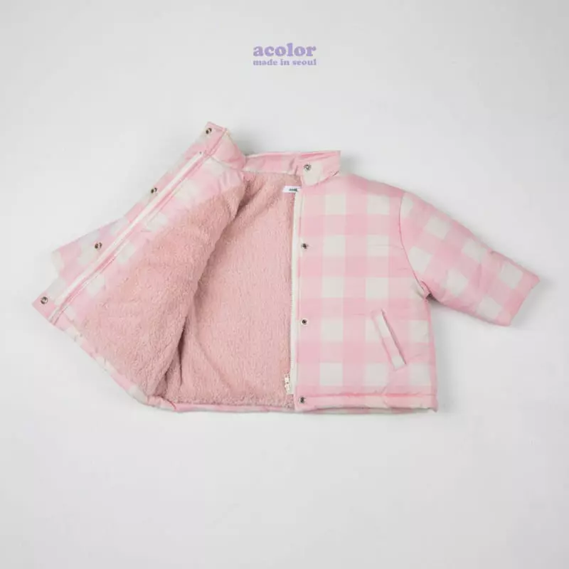 Acolor - Korean Children Fashion - #fashionkids - Cotton Candy Check Jumper - 7