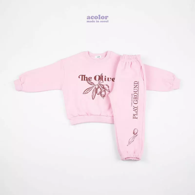 Acolor - Korean Children Fashion - #kidsshorts - Olive Sweats Set-up - 6