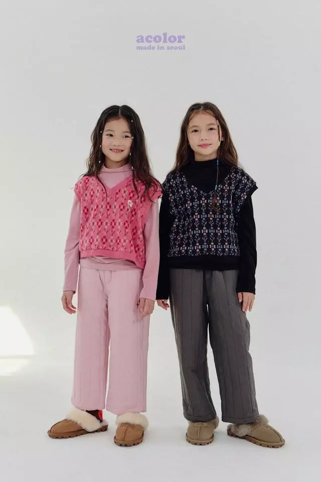 Acolor - Korean Children Fashion - #fashionkids - Flowr Crop Vest - 4