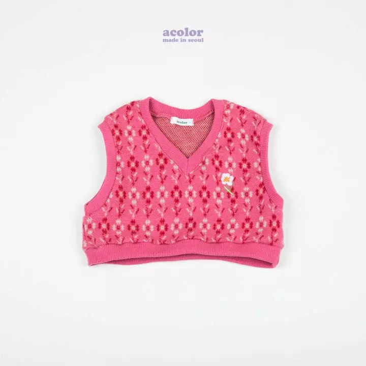 Acolor - Korean Children Fashion - #kidsstore - Flowr Crop Vest - 5