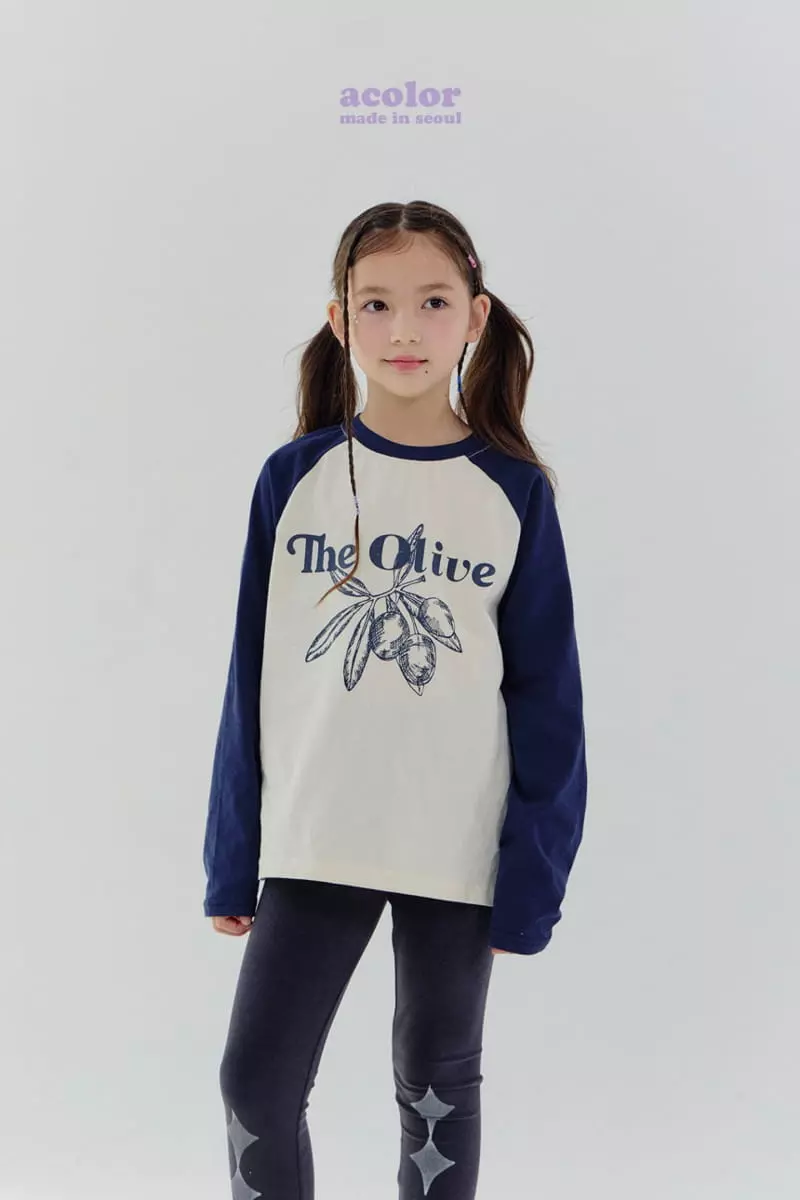 Acolor - Korean Children Fashion - #kidsstore - Olive Raglan Tee - 3
