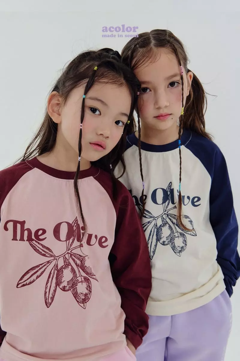 Acolor - Korean Children Fashion - #kidsstore - Olive Raglan Tee - 4