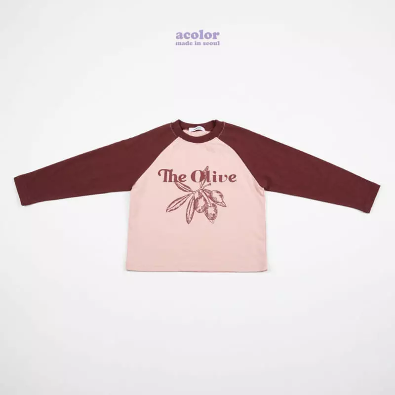 Acolor - Korean Children Fashion - #littlefashionista - Olive Raglan Tee - 6