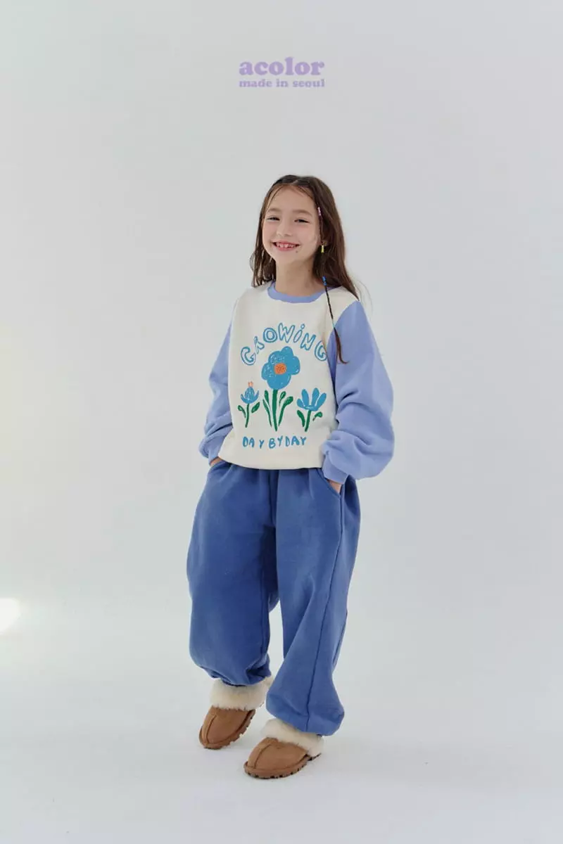 Acolor - Korean Children Fashion - #littlefashionista - Flower Sweatshirt - 3