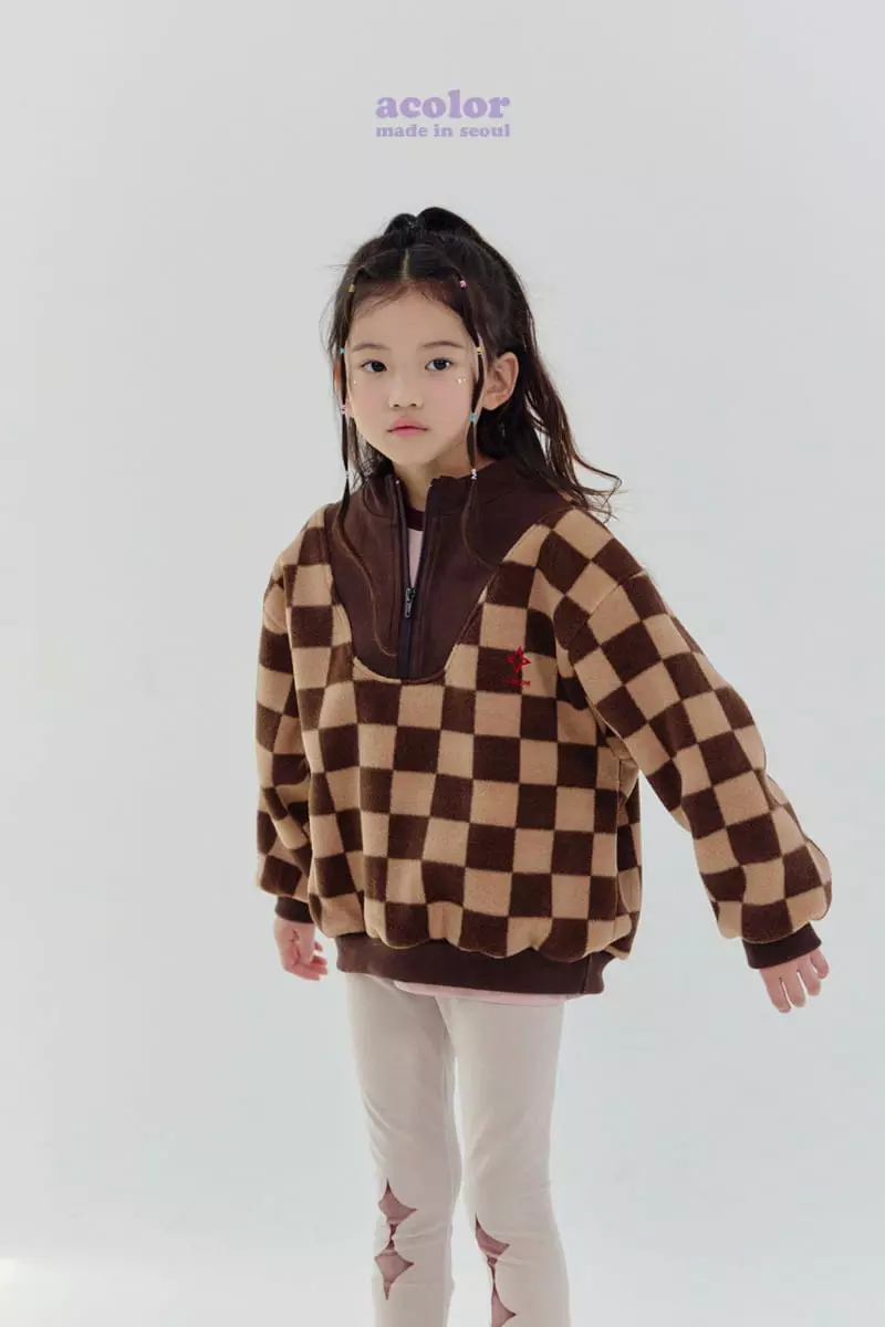 Acolor - Korean Children Fashion - #magicofchildhood - Fleece Check Anorak  - 2
