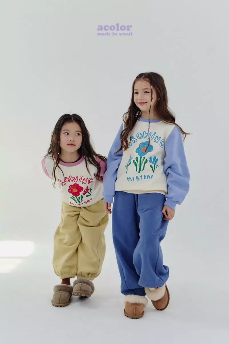 Acolor - Korean Children Fashion - #littlefashionista - Flower Sweatshirt - 4