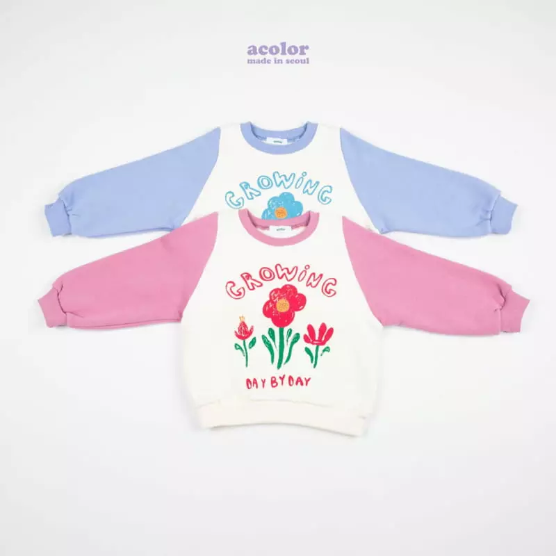 Acolor - Korean Children Fashion - #minifashionista - Flower Sweatshirt - 5