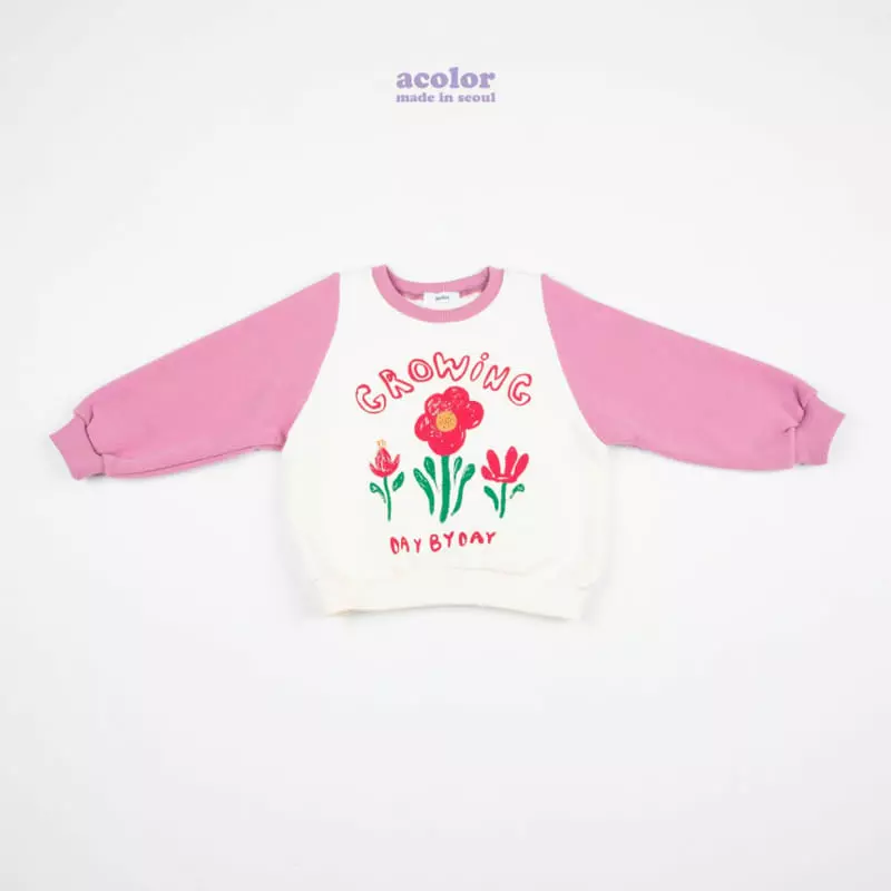 Acolor - Korean Children Fashion - #prettylittlegirls - Flower Sweatshirt - 6