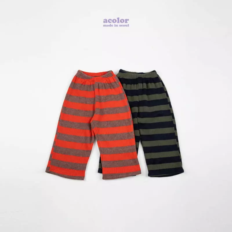 Acolor - Korean Children Fashion - #stylishchildhood - Stripes Knit Pants