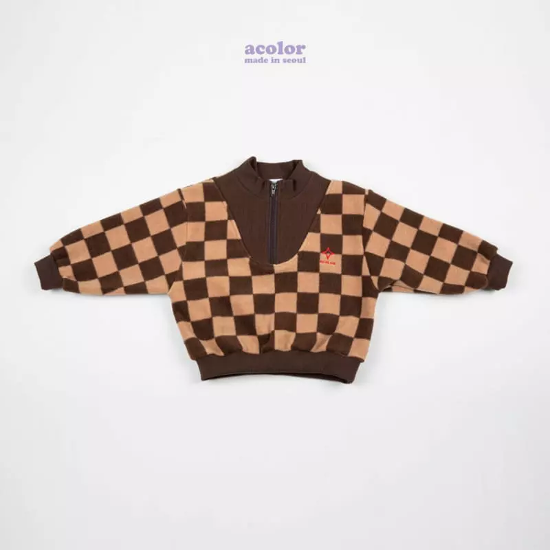 Acolor - Korean Children Fashion - #todddlerfashion - Fleece Check Anorak  - 5