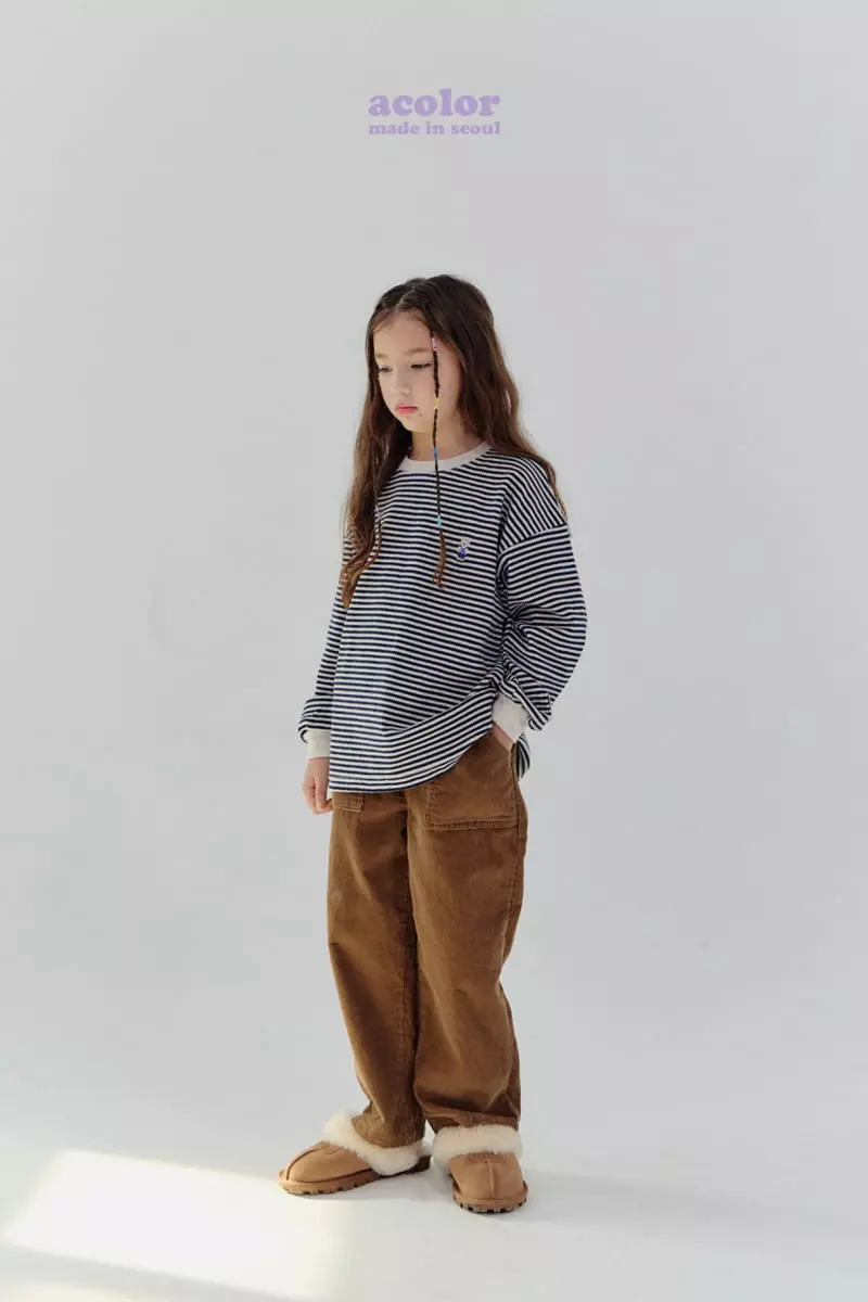 Acolor - Korean Children Fashion - #todddlerfashion - Rib Pants - 4