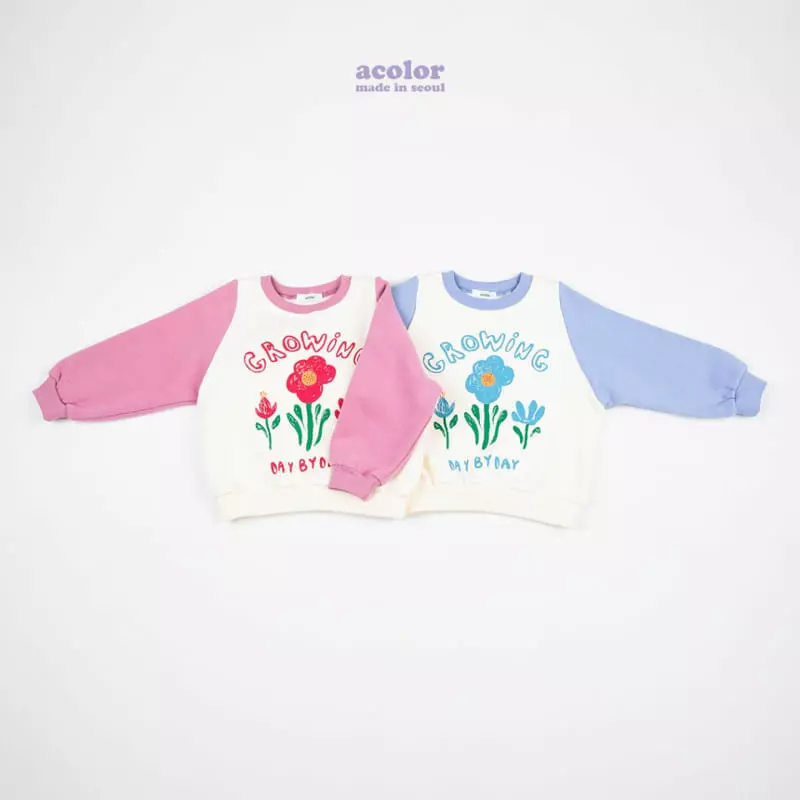 Acolor - Korean Children Fashion - #toddlerclothing - Flower Sweatshirt - 8