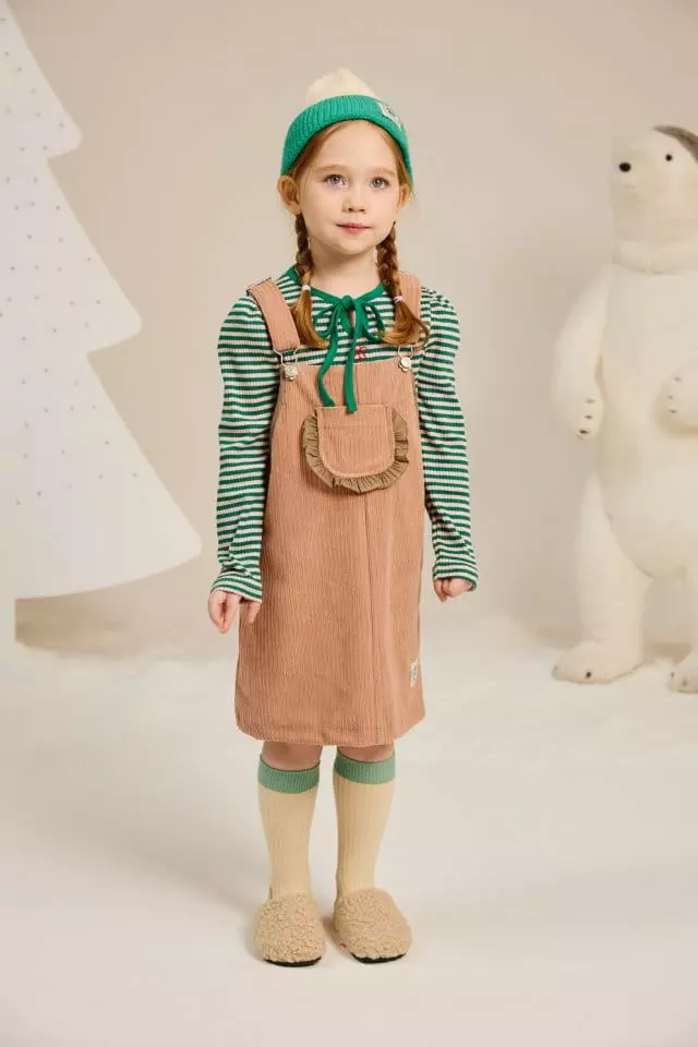 Aeeeday - Korean Children Fashion - #kidzfashiontrend - Frill Dungarees One-piece - 4