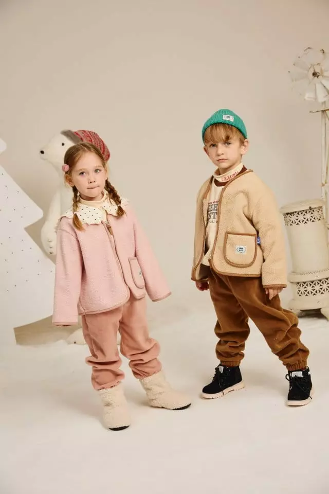 Aeeeday - Korean Children Fashion - #Kfashion4kids - Fleece Cardigan Set - 2