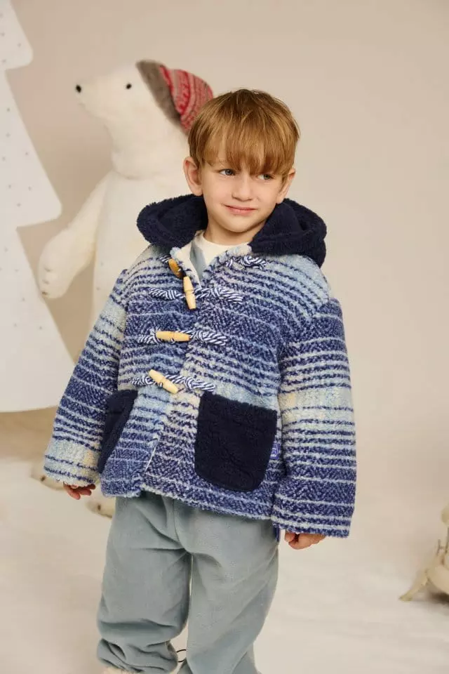 Aeeeday - Korean Children Fashion - #kidsstore - Check Duple Coat - 5