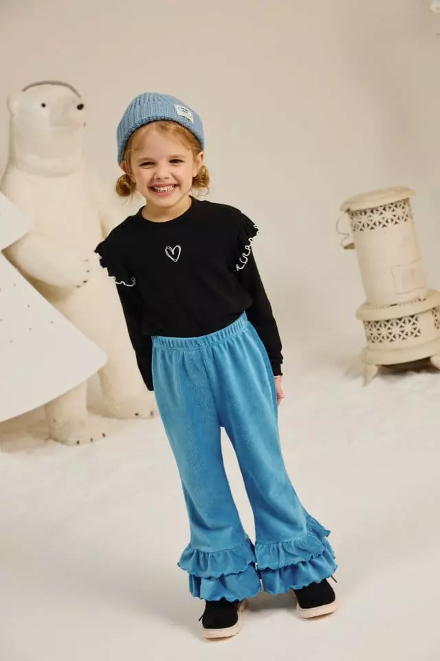 Aeeeday - Korean Children Fashion - #kidsstore - Fril Heart Half Turtleneck Tee - 3