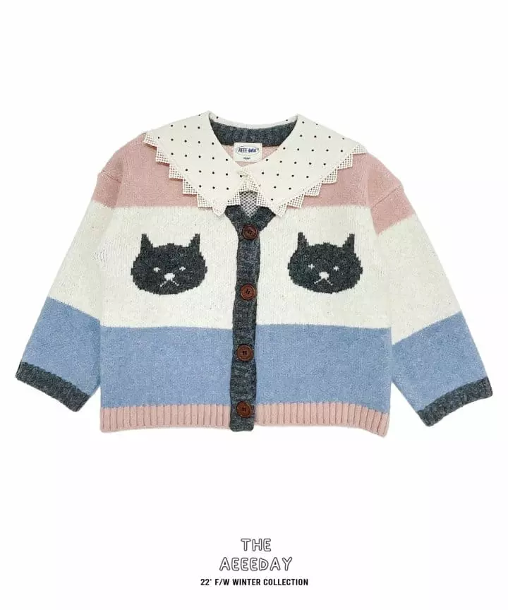 Aeeeday - Korean Children Fashion - #kidzfashiontrend - Twin Kitty Cardigan - 9
