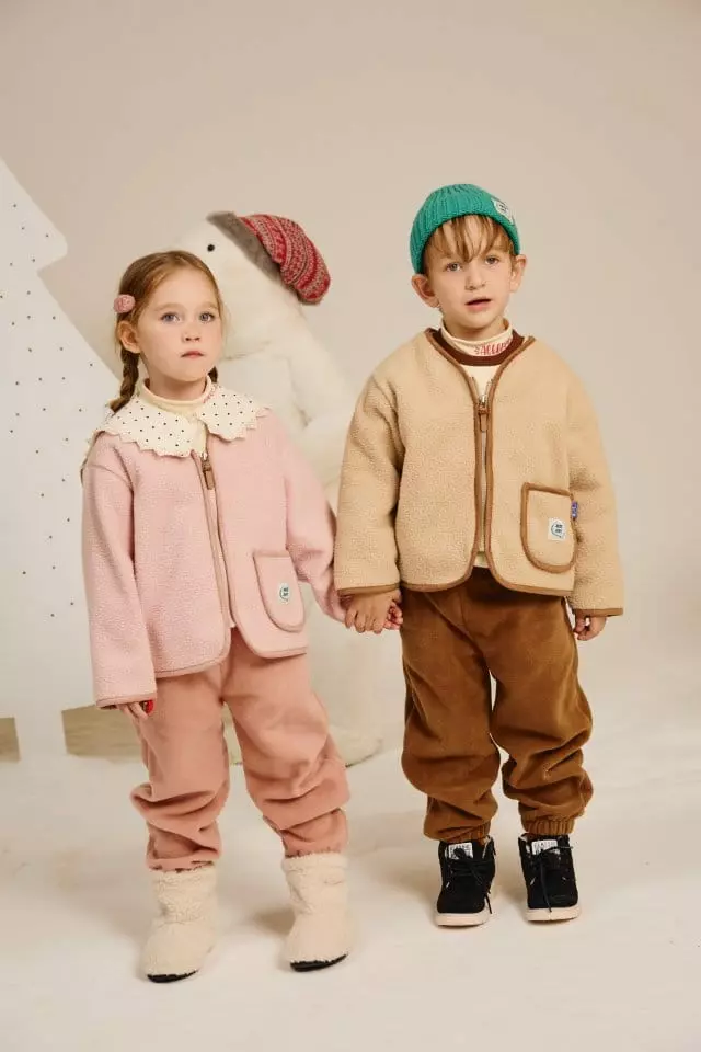Aeeeday - Korean Children Fashion - #kidzfashiontrend - Fleece Cardigan Set