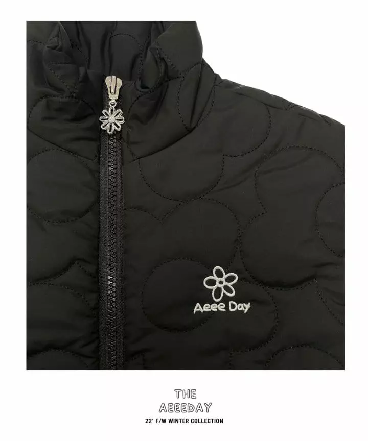 Aeeeday - Korean Children Fashion - #littlefashionista - Flower Padding Vest - 10