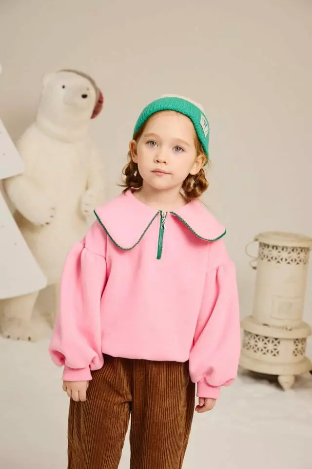 Aeeeday - Korean Children Fashion - #minifashionista - Big Collar Sweatshirt - 2