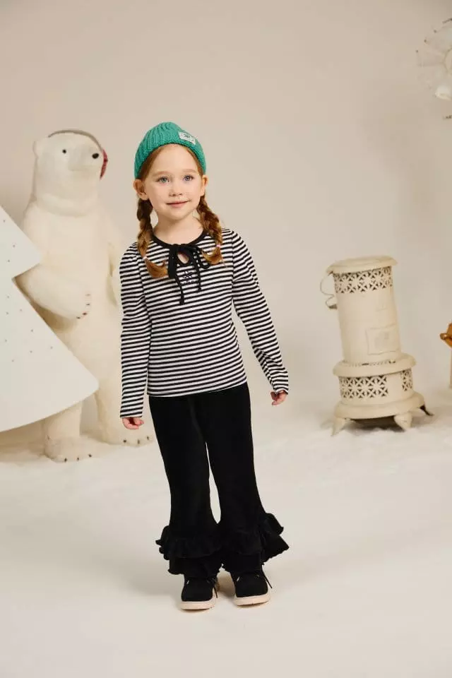 Aeeeday - Korean Children Fashion - #toddlerclothing - Ribbon Stripes Tee - 4