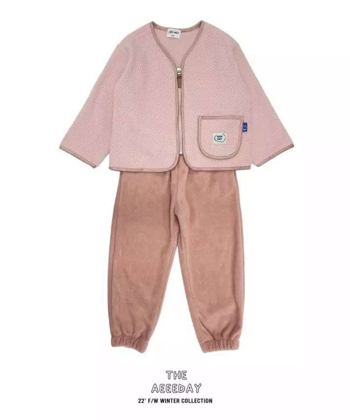Aeeeday - Korean Children Fashion - #todddlerfashion - Fleece Cardigan Set - 7