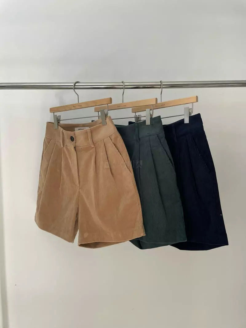 Amiment - Korean Women Fashion - #momslook - Coduroy Shorts - 7