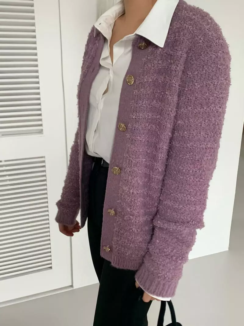 Amiment - Korean Women Fashion - #momslook - Alpaca Tiwd Cardigan - 5