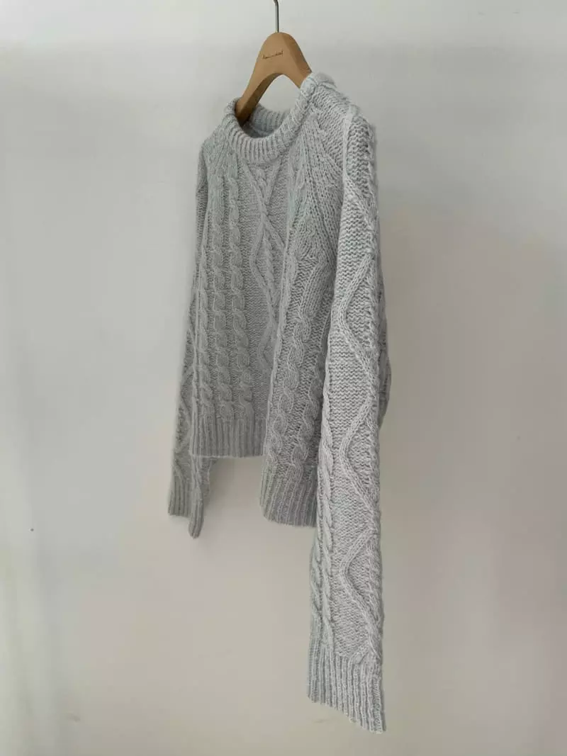 Amiment - Korean Women Fashion - #momslook - Alpaca Twist Knit Tee - 11