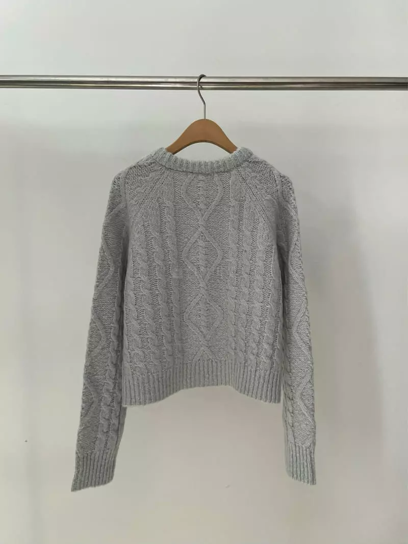 Amiment - Korean Women Fashion - #momslook - Alpaca Twist Knit Tee - 12