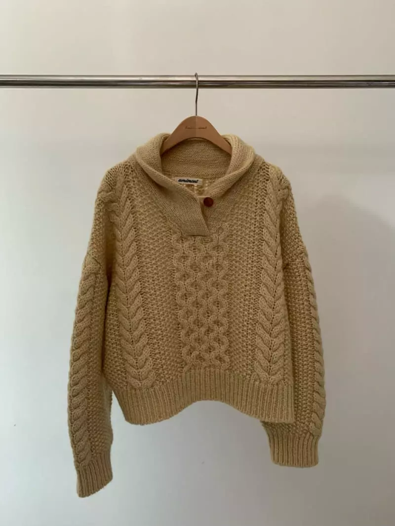 Amiment - Korean Women Fashion - #momslook - Berdi Shawl Knit Tee - 4