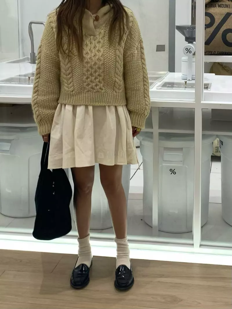 Amiment - Korean Women Fashion - #pursuepretty - Berdi Shawl Knit Tee - 8