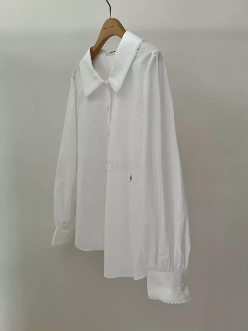 Amiment - Korean Women Fashion - #thelittlethings - Love Embroidery Blouse - 2
