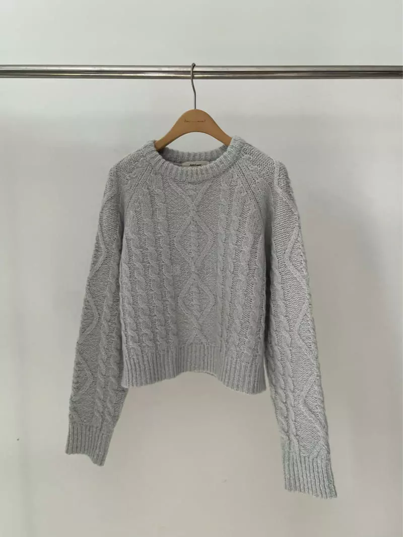 Amiment - Korean Women Fashion - #womensfashion - Alpaca Twist Knit Tee - 10