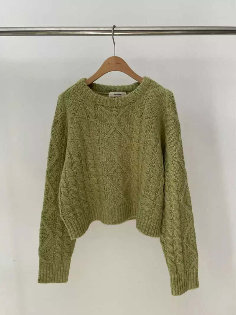Amiment - Korean Women Fashion - #momslook - Alpaca Twist Knit Tee - 4