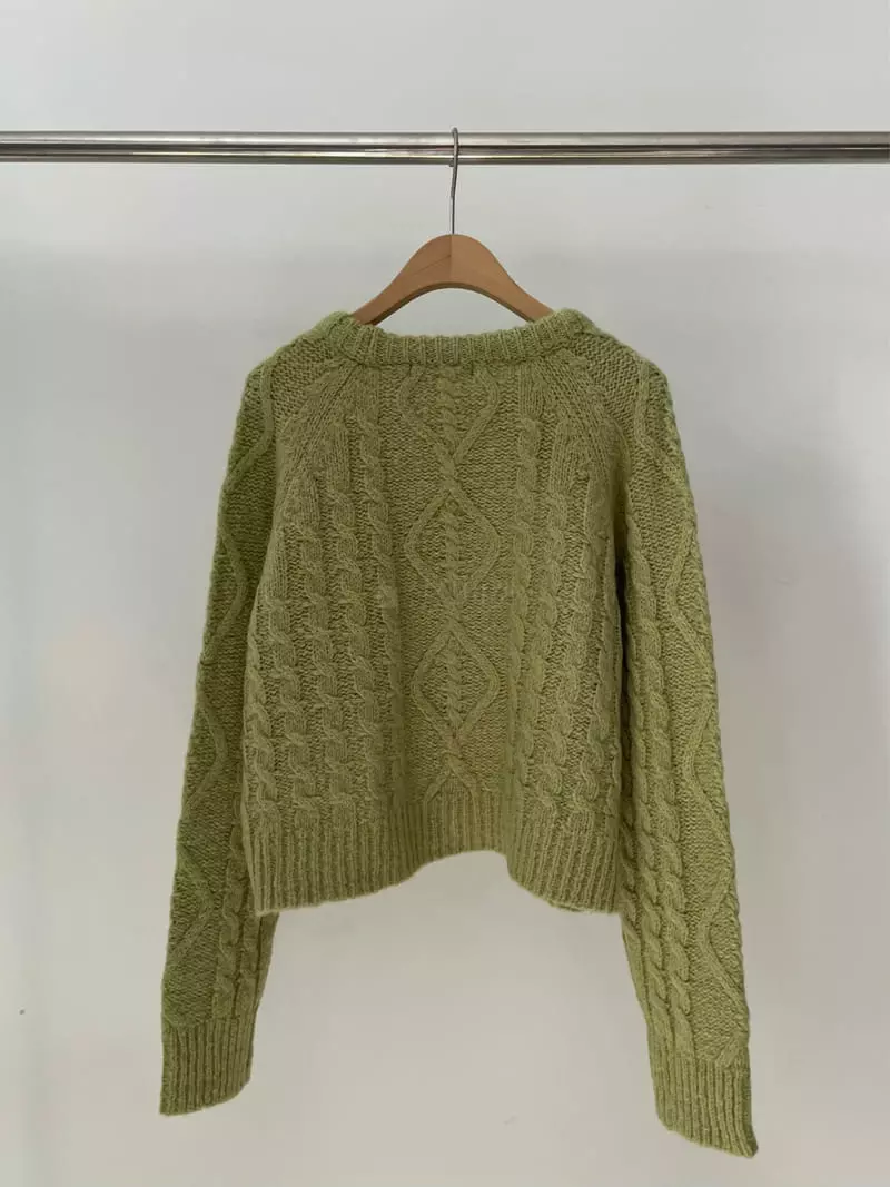 Amiment - Korean Women Fashion - #womensfashion - Alpaca Twist Knit Tee - 6