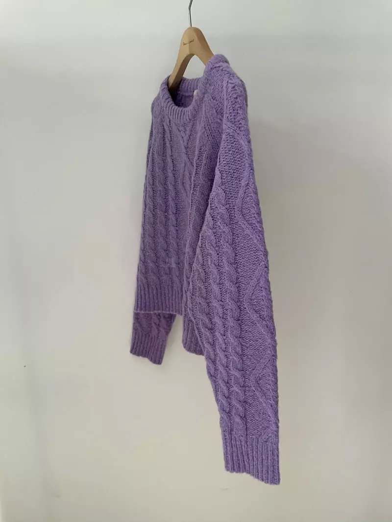 Amiment - Korean Women Fashion - #womensfashion - Alpaca Twist Knit Tee - 8