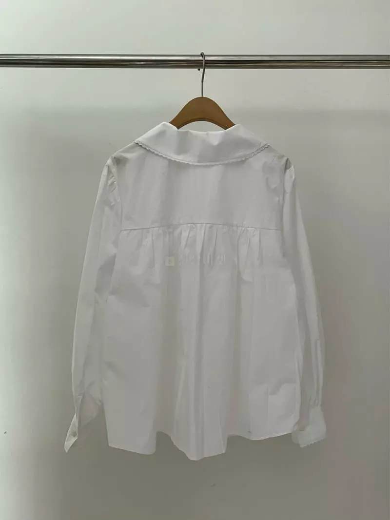 Amiment - Korean Women Fashion - #momslook - Love Embroidery Blouse - 4