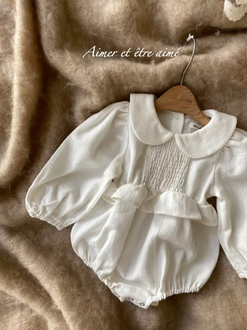 Anne Shirley - Korean Baby Fashion - #babyfashion - Pure Smocked Collar Bodysuit - 4