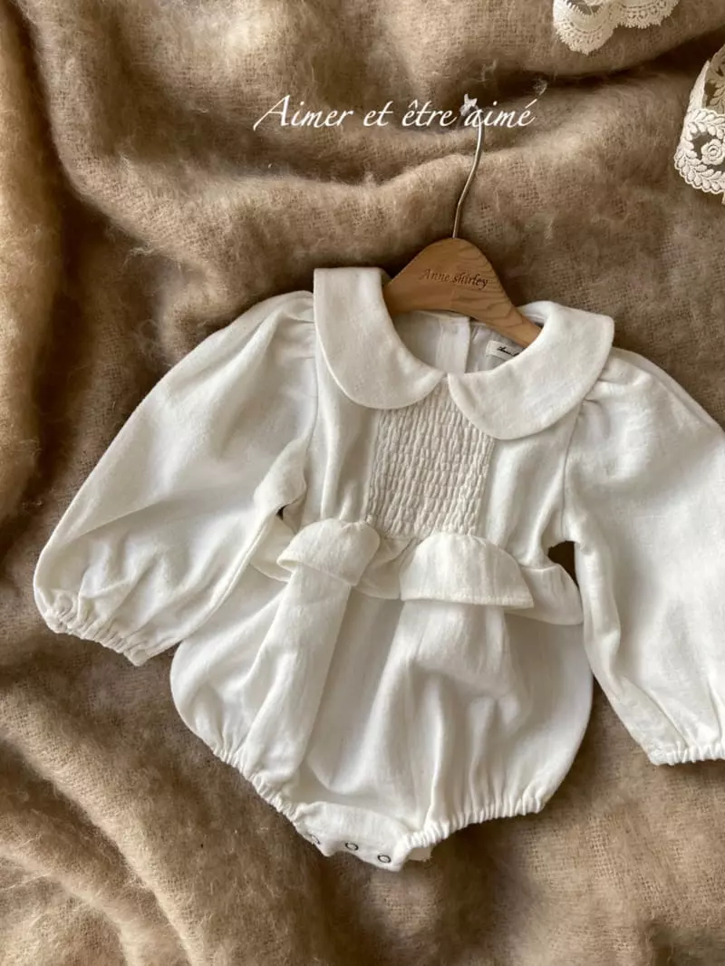 Anne Shirley - Korean Baby Fashion - #babygirlfashion - Pure Smocked Collar Bodysuit - 5