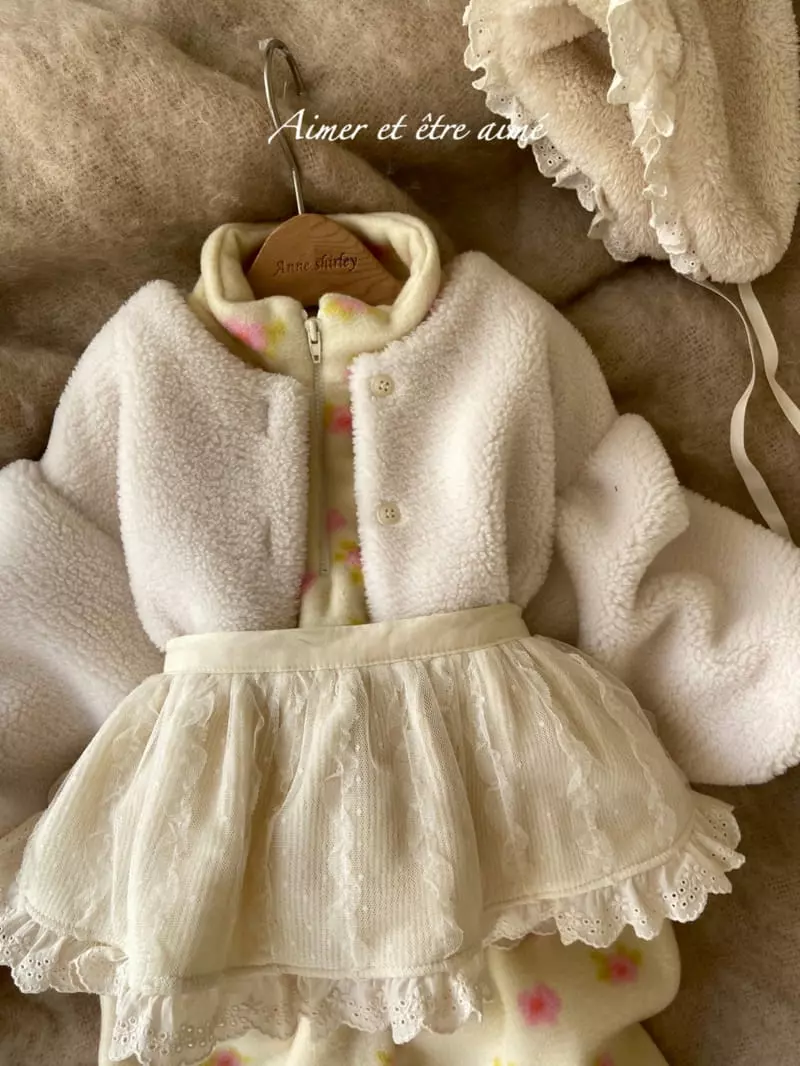 Anne Shirley - Korean Children Fashion - #childofig - Flower Zip-up Top Bottom Set - 2