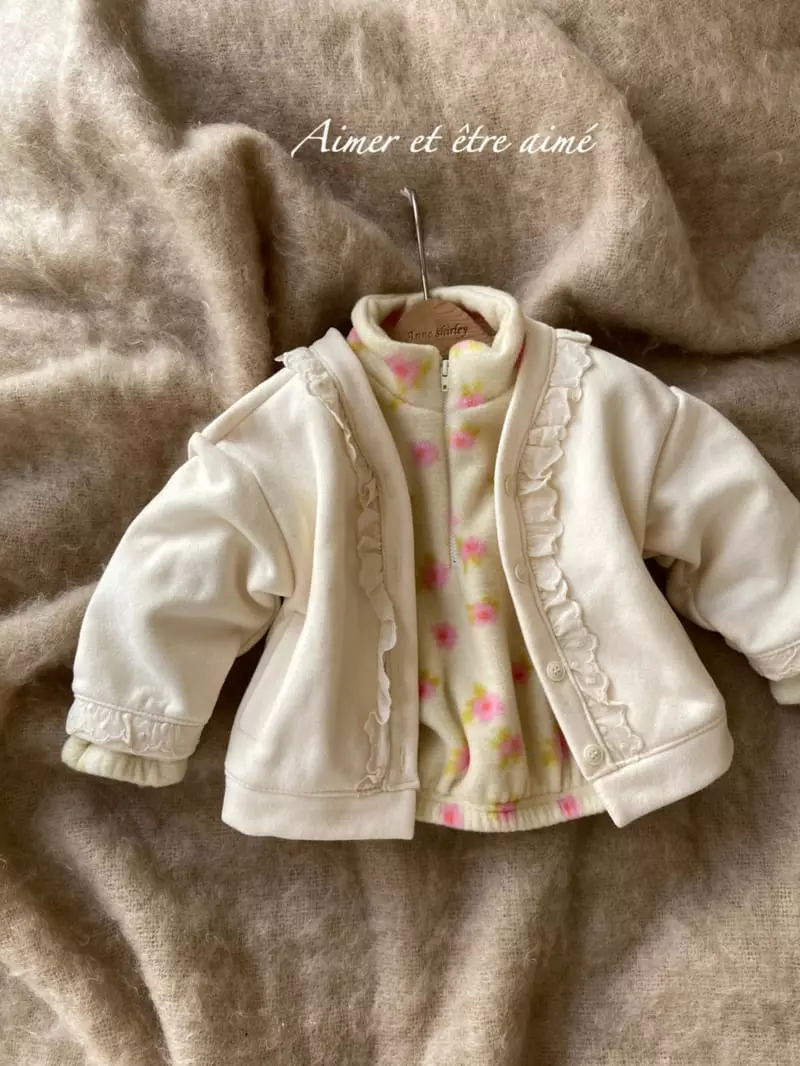 Anne Shirley - Korean Children Fashion - #kidsshorts - Flower Zip-up Top Bottom Set - 7