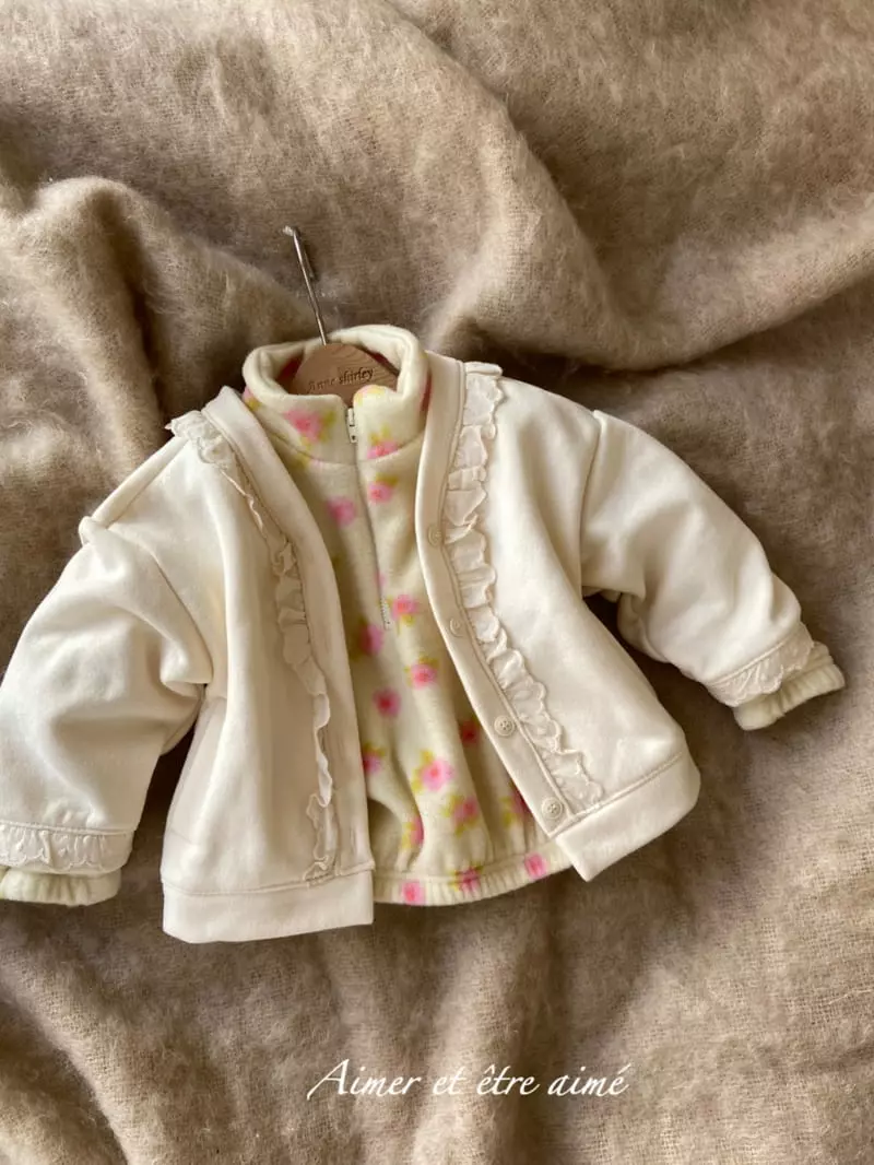 Anne Shirley - Korean Children Fashion - #kidsstore - Flower Zip-up Top Bottom Set - 8