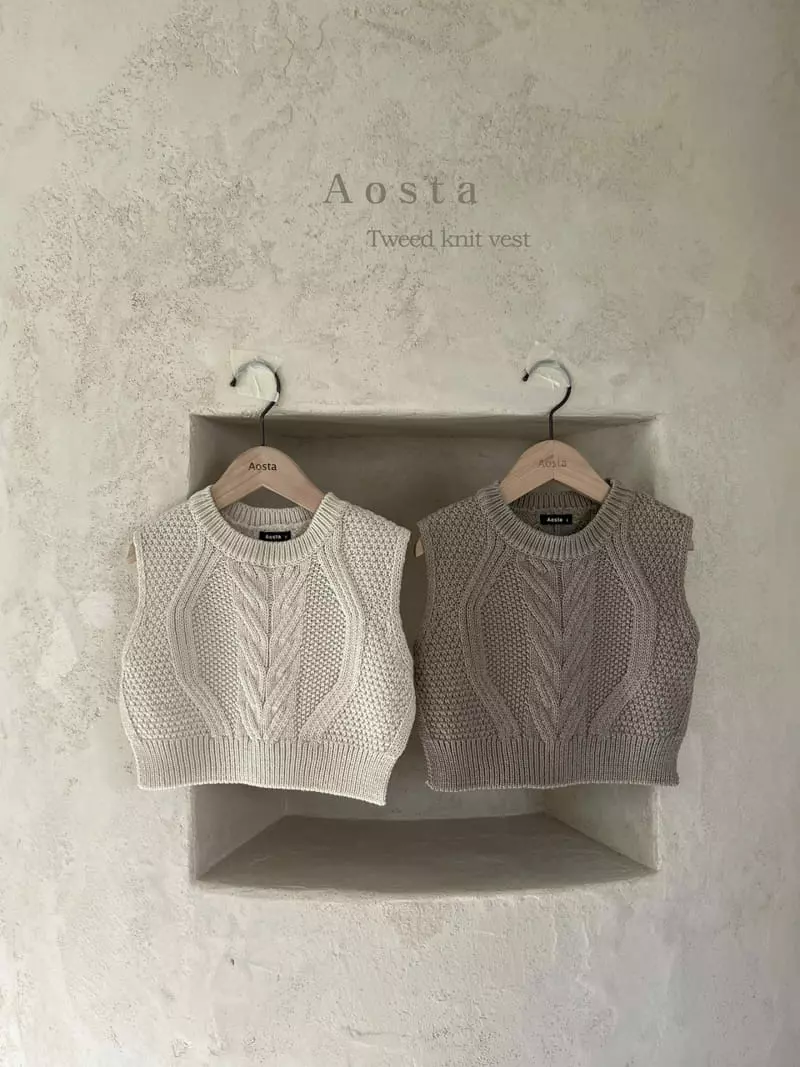 Aosta - Korean Children Fashion - #Kfashion4kids - Twid Knit Vest