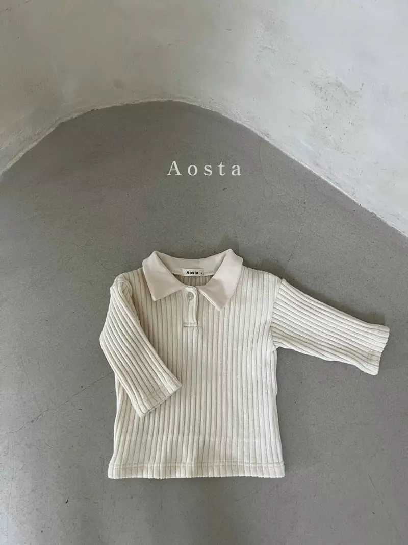 Aosta - Korean Children Fashion - #Kfashion4kids - Rib Collar Tee - 11