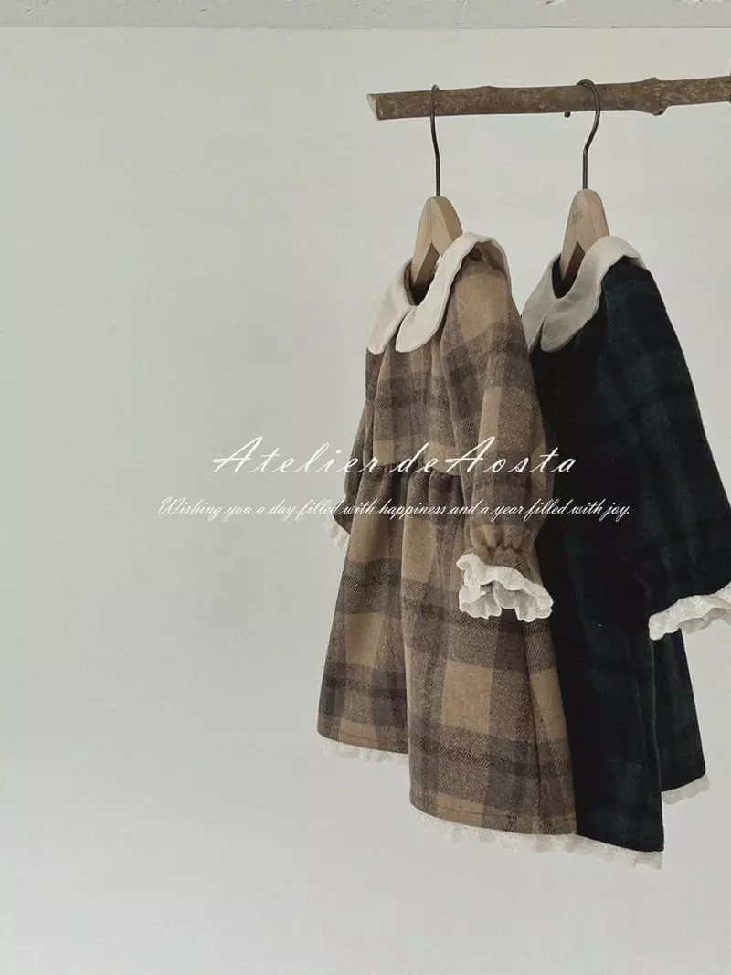 Aosta - Korean Children Fashion - #Kfashion4kids - Check One-piece