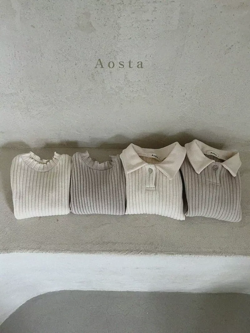 Aosta - Korean Children Fashion - #childofig - Rib Collar Tee - 3