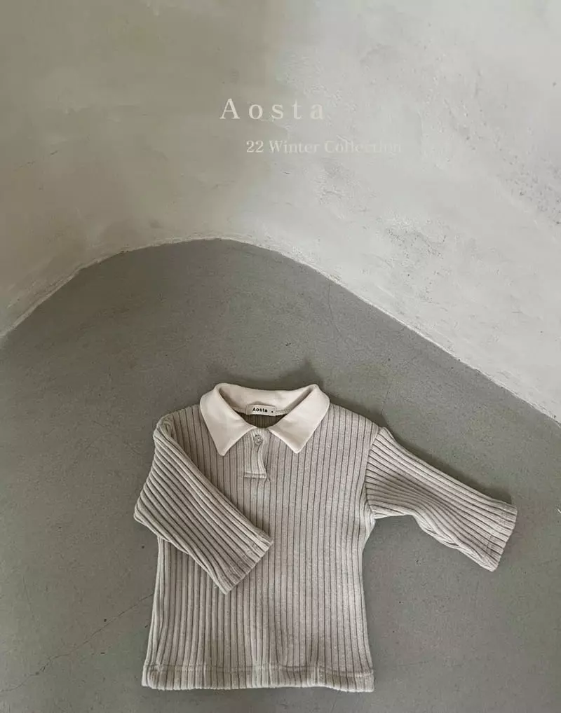 Aosta - Korean Children Fashion - #childofig - Rib Collar Tee - 4