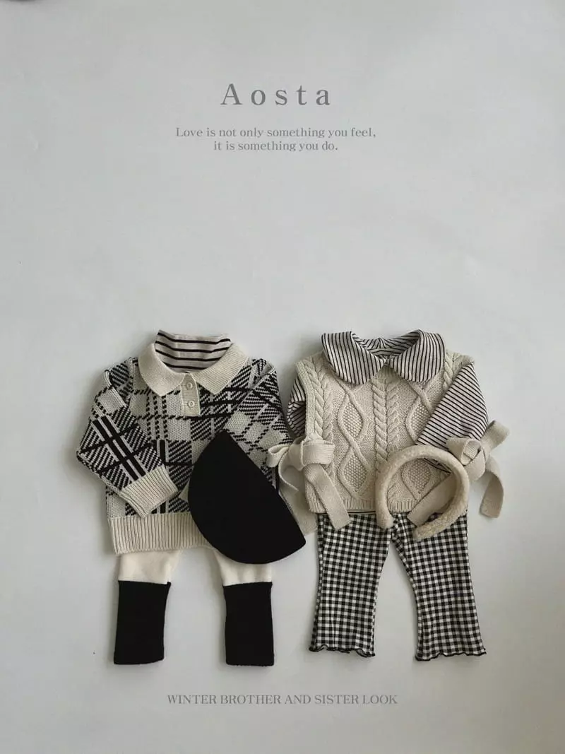 Aosta - Korean Children Fashion - #designkidswear - Dandy Collar Knit Tee - 6